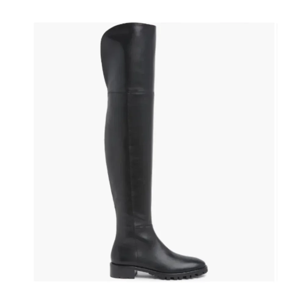 NIB STUART WEITZMAN Amber Over The Knee Nappa Leather Boots Black Sz 8 - Picture 3 of 16
